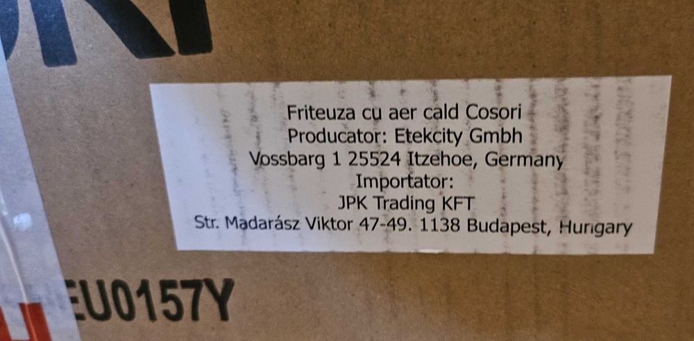 Sigilat Friteuza cu aer cald COSORI Premium CP158-AF-RXB, 2.2kg 5.5l, 1700W, negru