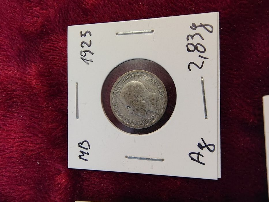 Lot 5 monede Argint Marea Britanie /6 Pence--1920--26