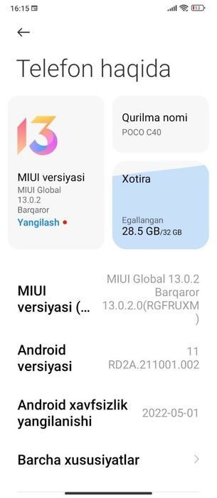 poco c 40 32 tiniq turbdi