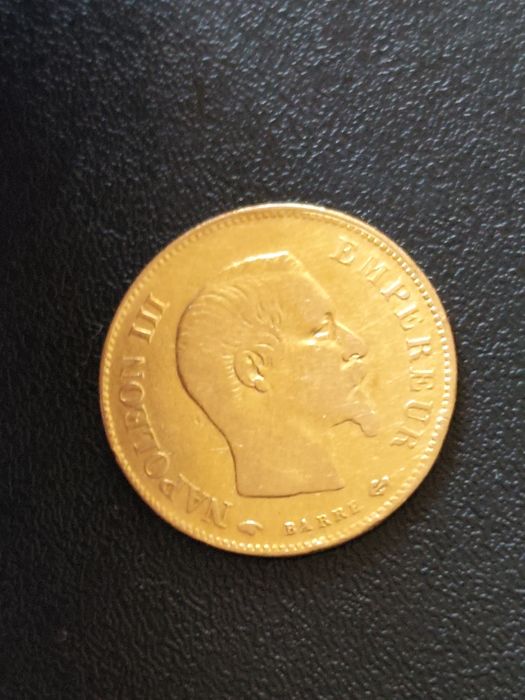 Златна монета 10 франка 1858 год, злато, тегло 3.22 гр,900/1000