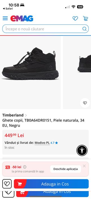 Ghete Timberland copii super preț!