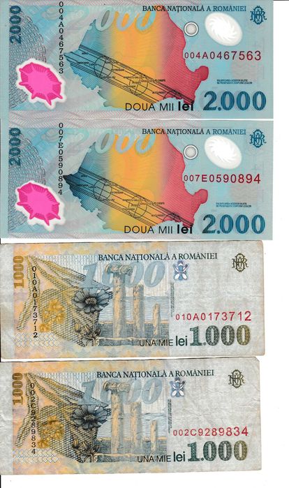 Bancnote eclipsa + 1000 lei + 500 lei