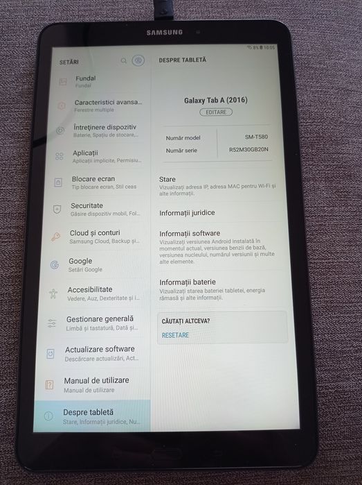 Tableta Samsung Galaxy TAB A(2016)SM-T580 32 Gb 2gb mem/ram