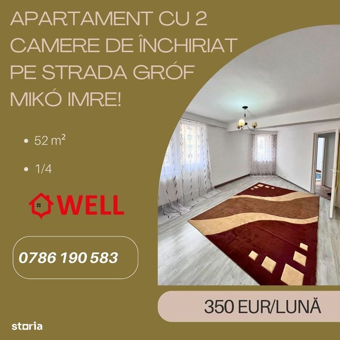 Apartament  de închiriat în Sf.Gheorghe, pe strada Gróf Mikó Imre!