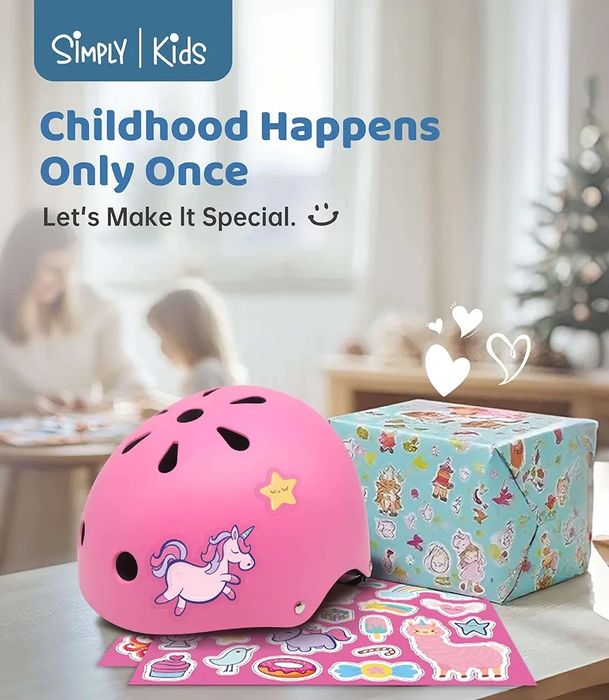 Детска защитна каска Simply Kids със стикери, Размер M, 8-14г