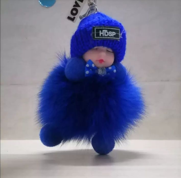 Брелки пушистые куколки