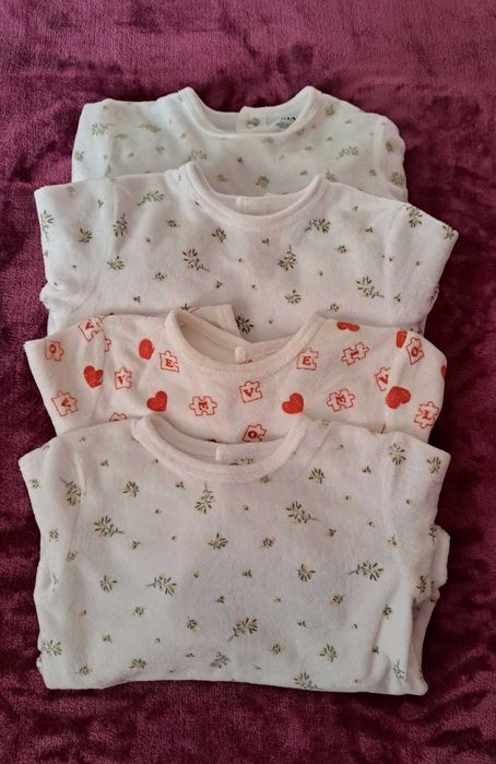 4 Pijamale-salopeta fleece cu botosi, varsta 1 an