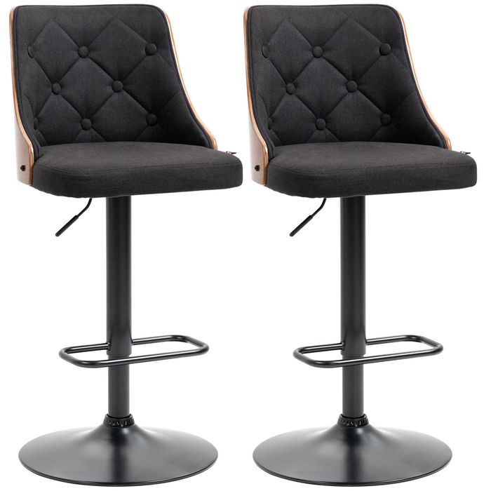 Scaune bar pivotante cu suport pentru picioare  HOMCOM x2 set