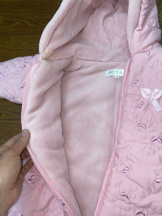 Теплый конверт для девочки от 0-6 месяцев