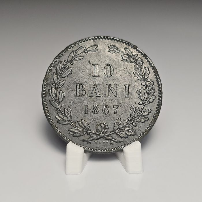 Moneda 10 bani 1867 Watt Carol