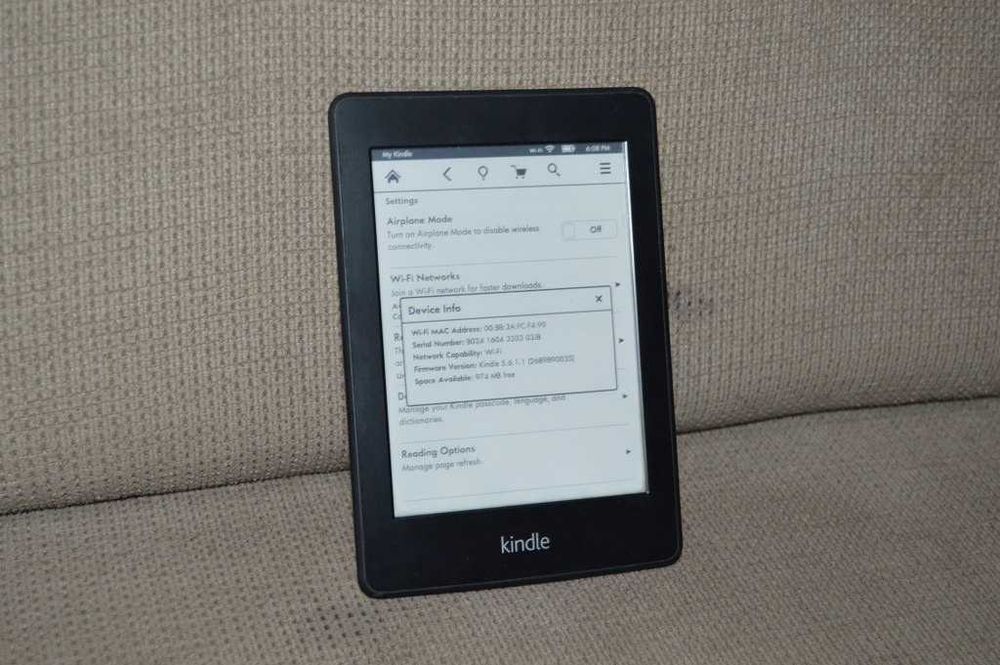 E-book reader Kindle Paperwhite 1 model EY21 – Iluminat, Wi-Fi, Touchscreen, Stare Foarte Bună