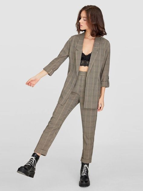 Pantaloni carouri Stradivarius