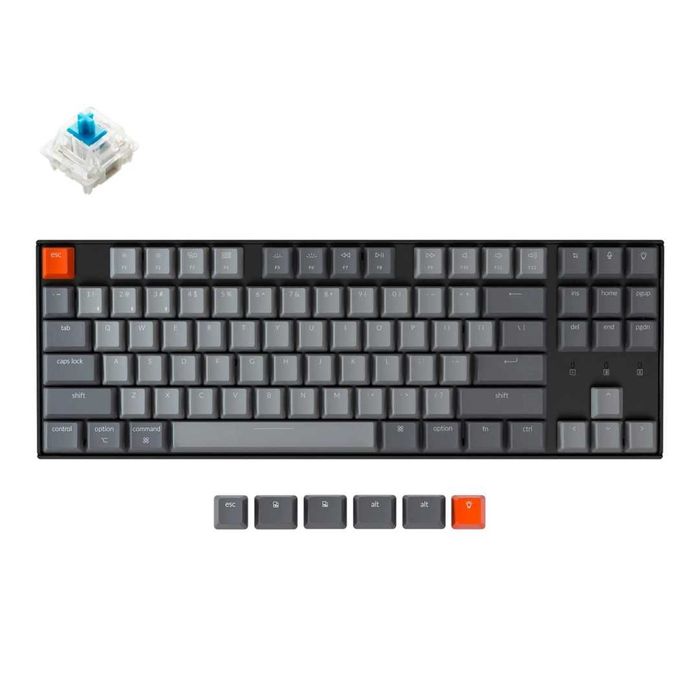 } Keychron K8 87 Key Gateron Mechanical Keyboard White Red/Blue/Brown
