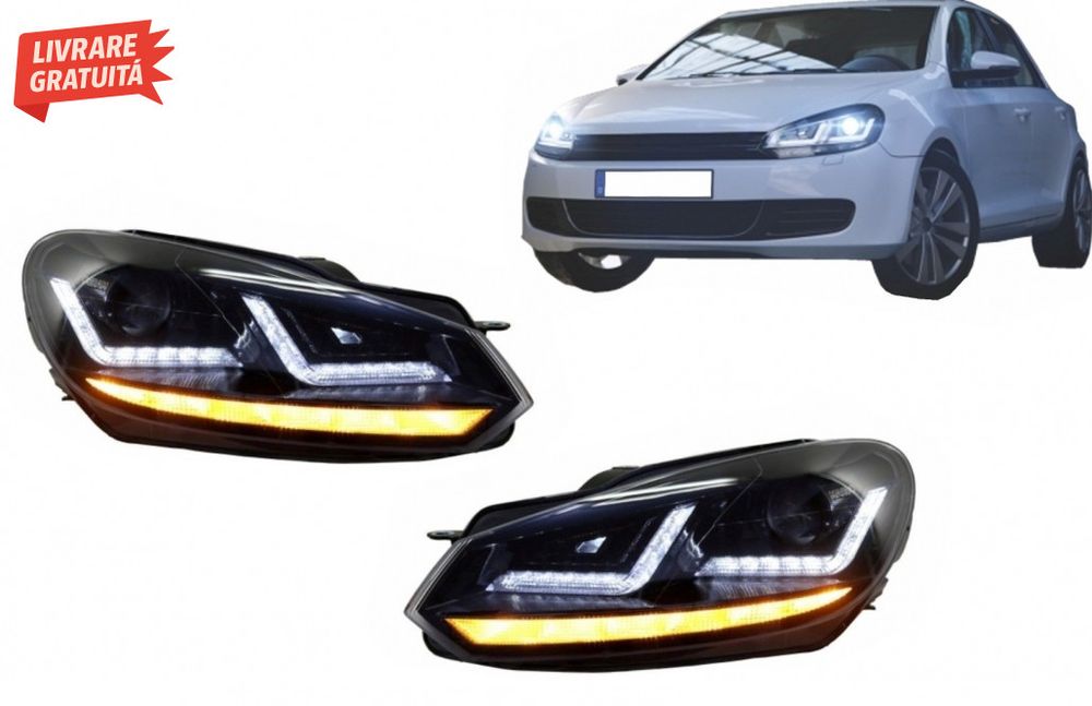 Faruri Osram LED VW Golf 6 VI (2008-2012) Black LEDriving Semnal Dinam