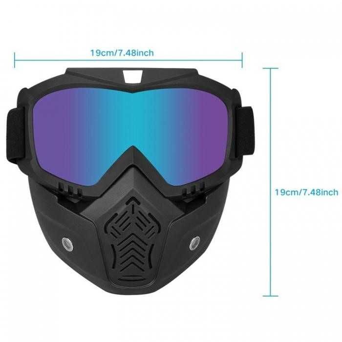 Очила с маска за мотор Automat, Огледално стъкло, За АТВ и скутер