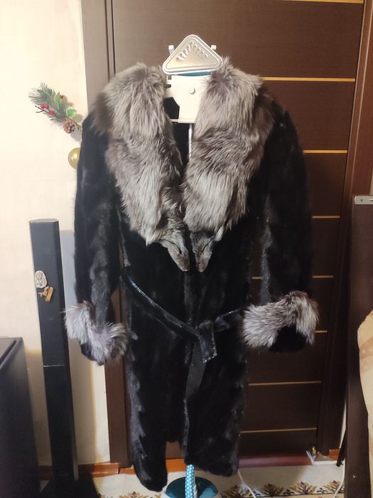Норковая шуба с воротником