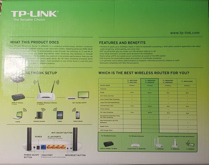 Switch Trendnet TE100-S16E plus + Router Router wireless TL-WR841N