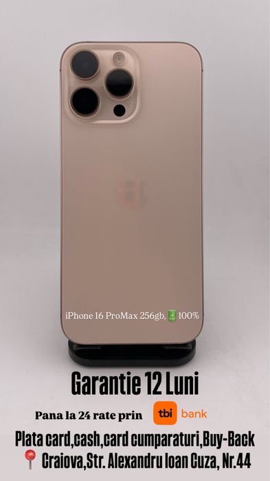 iPhone 16 Pro Max 256gb,100% |•| G Store Mobile
