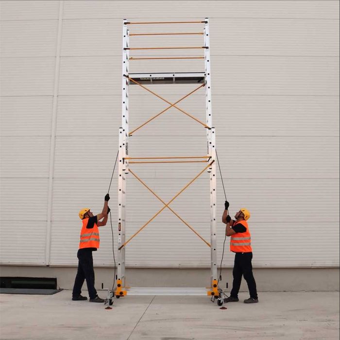 Schela mobila profesionala din aluminiu BISONTE TeleSafe 008XL h lucru 8.05