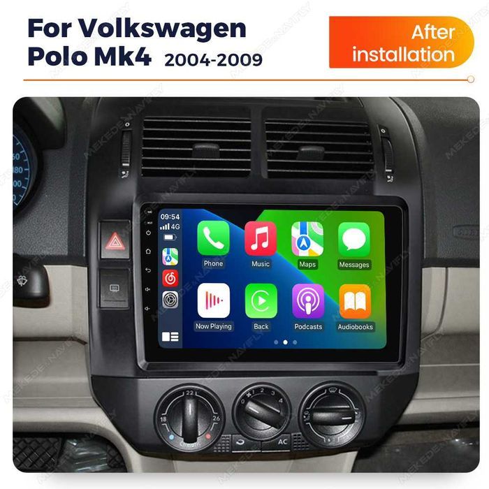NAVIGATIE Android 14 VW POLO 2004 2011  Waze YouTube CarPlay + CAMERA