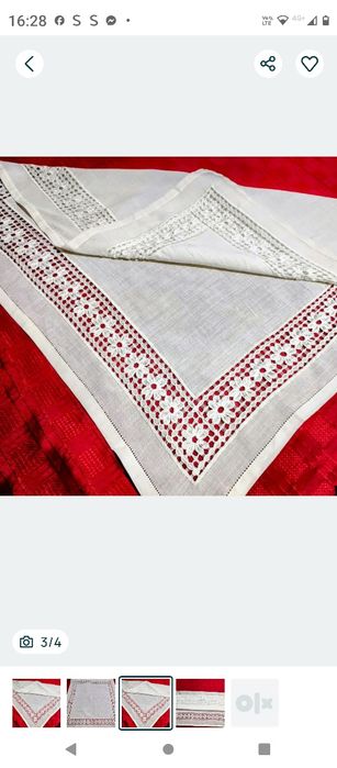 Față de masă tradițională, lucrată manual cu ciurul