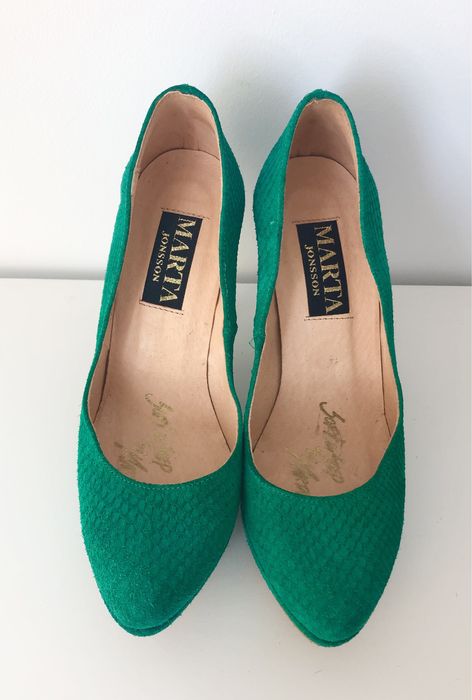 Pantofi verzi cu toc inalt