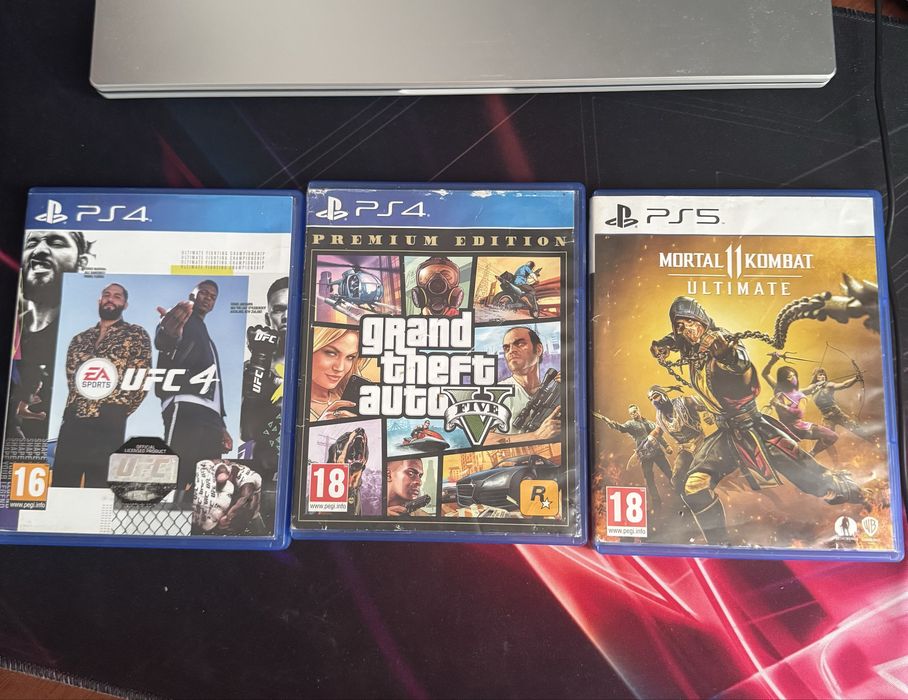 Диски UFC 4; GTA 5; MK11 Ps 4-5