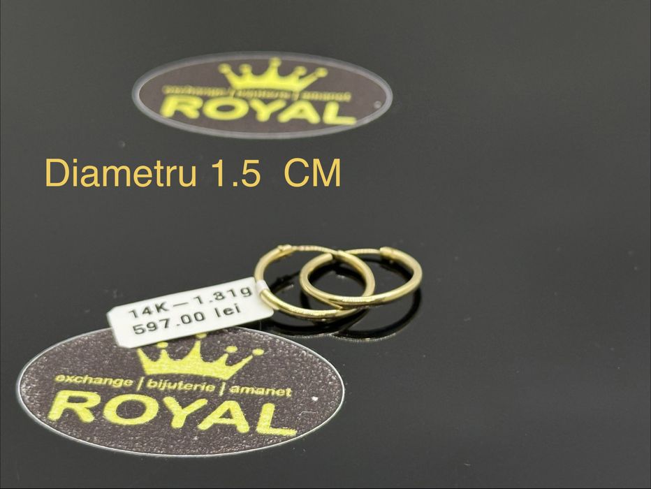 Bijuteria ROYAL : Cercei AUR 14K  1.31 GR