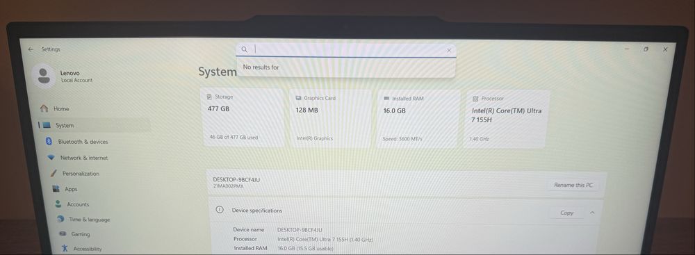 Lenovo Thinkpad E16 Gen2 - Ultra 7 155H 16GB 512GB ! CA NOU ! GARANTIE