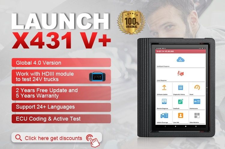 LAUNCH X431 V+ 4/64Gb 10.1", 2 ani update Original Tester auto multima