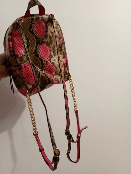 Victoria secret backpack snake skin print pink brown gold