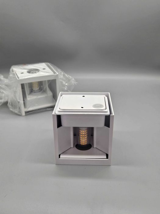 Комплект от 2 алуминиеви фасадни LED лампи IP65, 10x10x10см