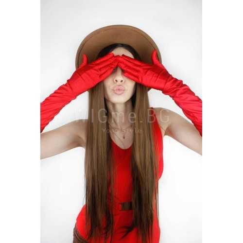 Дълга кестенява перука с черни корени Сидни