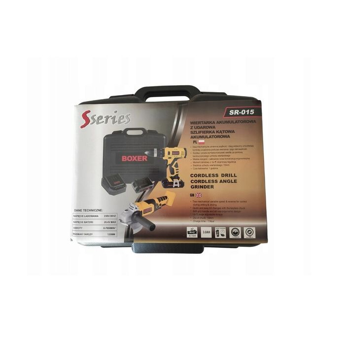 Set polizor unghiular si masina de gaurit cu acumulatori Boxer SR015