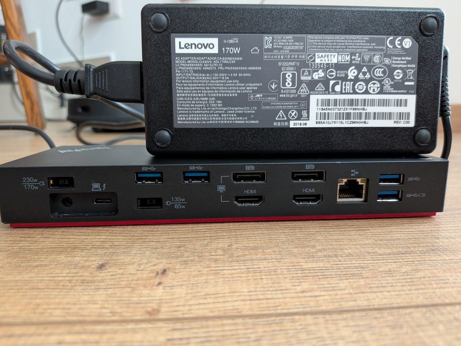Docking Station Lenovo ThinkPad Thunderbolt 3 Dock Gen 2 + Alimentator 170W