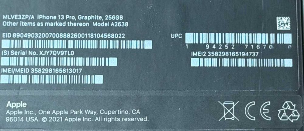 Iphone 13 Pro 256Gb Graphite