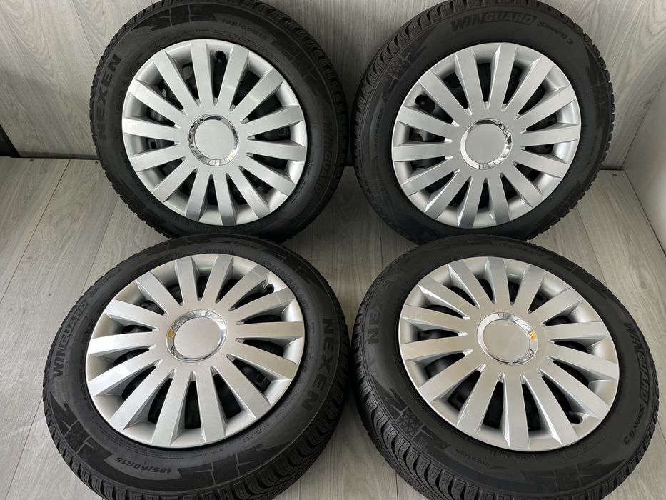 Джанти 15 цола 5х100 за Шкода Фабия, Рапид със зимни гуми 185/60/15
