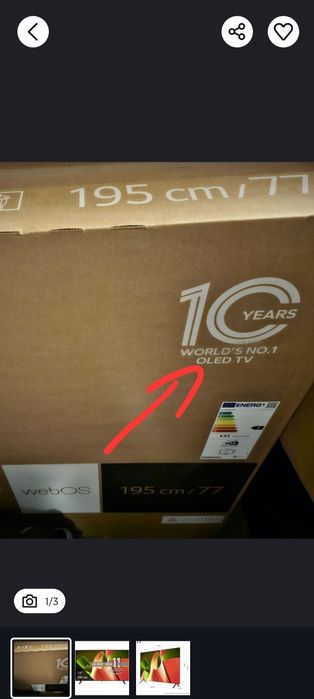 LG OLED77B33LA, 77", OLED 4K UltraHD Smart