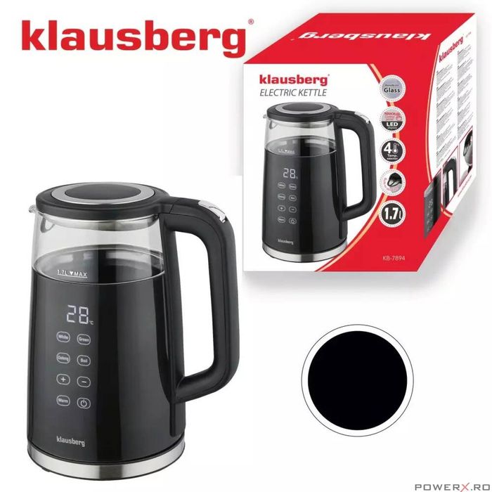 Fierbator electric, fabricat din sticla borosilicata, panou LED,