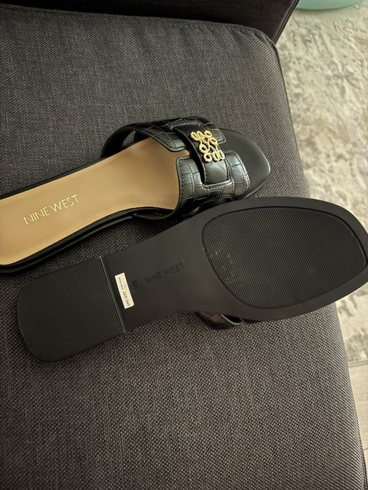 Papuci piele negri Nine West