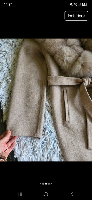 Palton calduros alpaca blana naturala