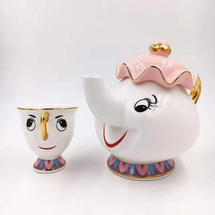 (Sf-38) Чайный сервиз в мультяшном стиле «Красавица и Чудовище»