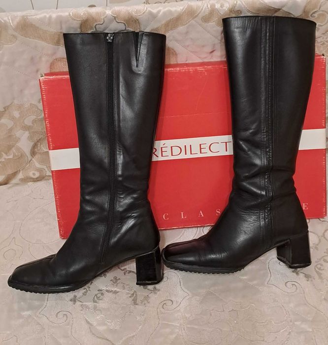 Черни дамски ботуши естествена кожа 38 номер