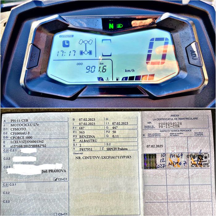 Cf Moto 1000, 900 Km, an 2023, garanție 5 ani, unic proprietar !
