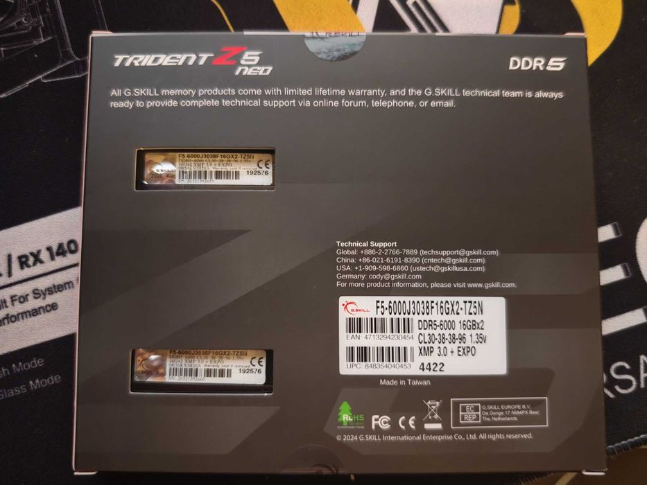НОВА ! Рам памет G.SKILL Trident Z5 Neo Black 32GB (2x16GB) DDR5 6000MHz CL30