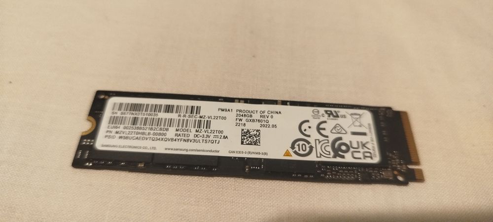 SSD Samsung PM9A1 MZ-VL22T00 2TB 2280 M.2 NVMe Gen PCIe 4.0