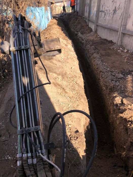 Траншеи, септик, планировка, котлован