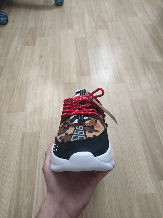 Versace chain reaction leopard print