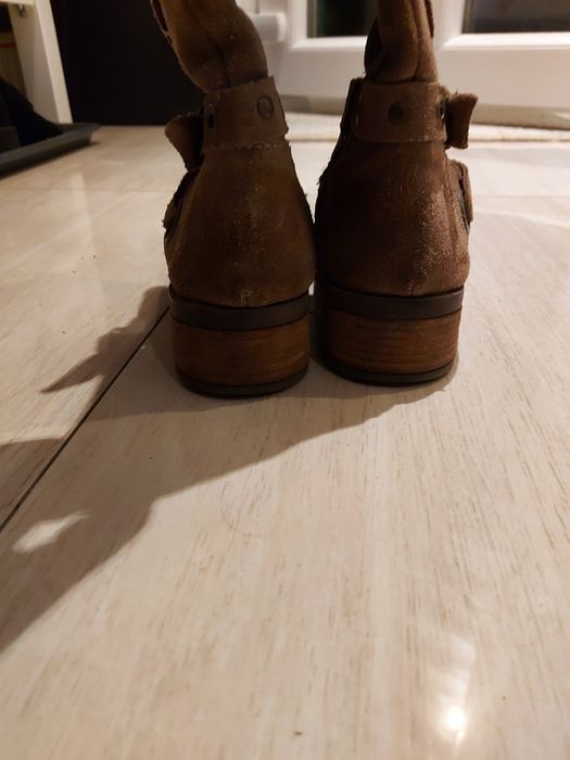 Cizme maro piele intoarsa mar.36