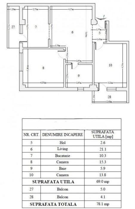 Apartament 3 camere, bloc nou cu lift — Valea Lupului, Iasi | Comis